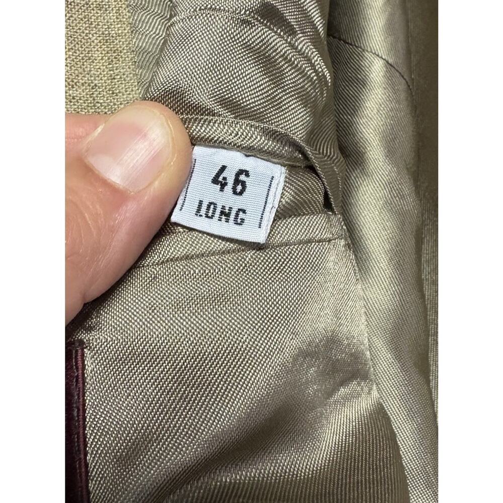 Jos A Bank 46L Men’s Wool Sport Coat Blazer Gold Khaki Poland Classic No Vent - Picture 9 of 13